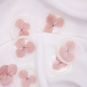 Sceaux de cire d’hortensia rose poussiéreux, sceau de cire de fleur rose, sceau de cire auto-adhésif, sceau de cire florale sèche, mariée DIY, sceau pour invitations, mariage