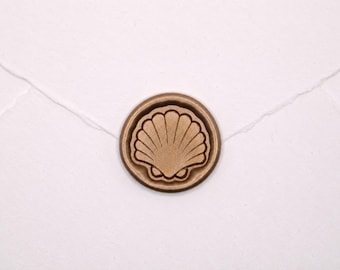 Muschel Wachssiegel, Minimal Wachs Siegel, Ozean Thema Wachssiegel, Selbstklebendes Wachssiegel, Goldwachssiegel, DIY Braut, Siegel für Einladungen, Hochzeit