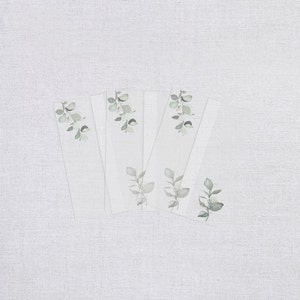Eucalyptus Vellum Wrap, 5x7 Vellum Wedding Invitation, Vellum Jacket for Invites, Clear Translucent Wrap for DIY Invitations, Folded Vellum