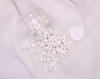 White Sealing Wax Beads, Sealing Wax Beads in a Bottle - 100 Pieces, Wax Beads, Wax for Wax Seals