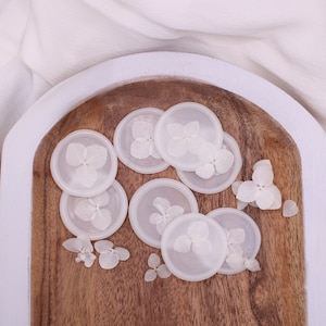 Cachets de cire d'hortensia blanc, Cachet de cire de fleur blanche, Cachet de cire auto-adhésif, Cachet de cire de fleurs sèches, Mariée à faire soi-même, Cachet pour faire-part, Mariage