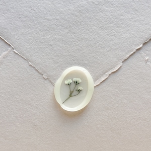 Baby's adem ovale lakzegels, bloem lakzegel, zelfklevende lakzegel, droge bloemen lakzegel, DIY bruid, zegel voor uitnodigingen, bruiloft