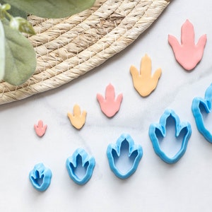 Polymer Clay Cutter, Dino Footprint Clay Cutters, 3D Printed Clay Cutter, Embossing Clay Cutter, Clay Cutter: Dino Cutters 4 sizes