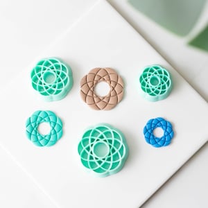 Polymer Clay Cutter, Atomic Shape Clay Cutters, 3D Printed Clay Cutter, Embossing Clay Cutter, Clay Cutter: Atomic Cutters 3 sizes