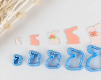 Easter Bunny Polymer Clay Cutter, 3D Printed, Embossing Clay Cutter