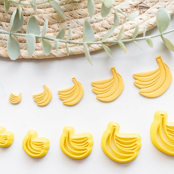 Polymer Clay Cutter, Banana Clay Cutters, 3D Printed Clay Cutter, Embossing Clay Cutter, Clay Cutter: Banana Fruit Cutter 5 sizes