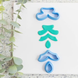 Fimo Ausstecher, 3D Bedruckter Ton Cutter, 3D Bedruckter Ton Cutter, Prägung Ton Cutter, Ton Cutter: Temple Dangle Set