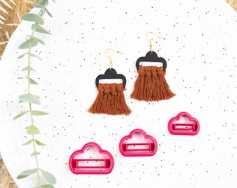 Cortador de arcilla polimérica, Cortador de arcilla Macramé, Cortador de arcilla impreso en 3D, Cortador de arcilla en relieve, Cortador de arcilla: Cortador Macramé, 3 tamaños