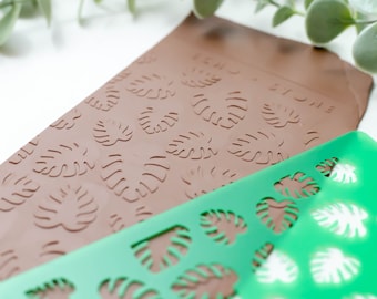 Polymer Clay Texture Sheet | Embossing Sheet | Texture Sheet | Monstera Leaf Clay Texture Sheet | Clay Stencil | 5 x 6.5 inches