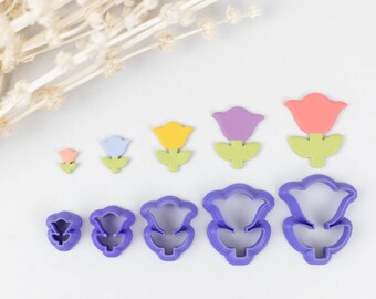 Polymer Clay Cutter, Easter Flower Clay Cutters, 3D Printed Clay Cutter, Embossing Clay Cutter, Clay Cutter: Whole Flower Cutters 5 sizes