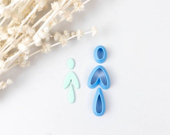 Polymer Clay Cutter, 3 Piece Dangle Shapes Clay Cutters, 3D Printed Clay Cutter, Embossing Clay Cutter: Winter 2023 Plain Dangle
