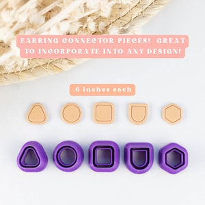 Polymer Clay Cutter, Connector Set Clay Cutters, 3D Printed Clay Cutter, Embossing Cutter, Clay Cutter, Connector Set - 5 Shapes