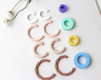 Hoop Earring Maker Guide for Polymer Clay Earrings, Polymer Clay Tool, Clay Cutters, 3D Printed Clay Tools, Clay Cutter Tool - 4 sizes