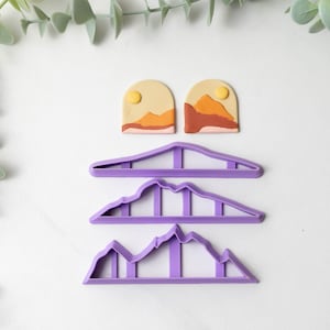 Polymer Clay Cutter, Mountain Landscape Clay Cutters, 3D Printed Clay Cutter, Embossing Clay Cutter, Clay Cutter