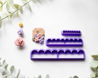 Polymer Clay Cutter, DIY Accent Flower Clay Tool  Cutters, 3D Printed Clay Cutter, Embossing Clay Cutter, Flower Clay Cutter Tool - 3 Sizes