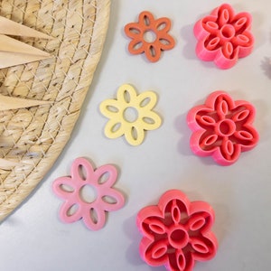 Polymer Clay Cutter, 6 Petal Flower Clay Cutters, 3D Printed Clay Cutter, Embossing Clay Cutter, Clay Cutter: 6 Petal Flower