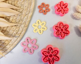Cortador de arcilla polimérica, cortadores de arcilla de flores de 6 pétalos, cortador de arcilla impreso en 3D, cortador de arcilla en relieve, cortador de arcilla: flor de 6 pétalos