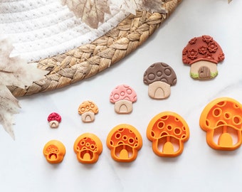 Polymer Clay Cutter, Fall Clay Cutters - Mushroom House, 3D Printed Clay Cutter, Mushroom House Clay Cutter