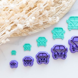 Polymer Clay Cutter, Hippy Bus Clay Cutters, 3D Printed Clay Cutter, Embossing Clay Cutter, Clay Cutter: Hippy Bus Cutter 5 sizes