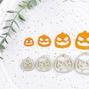 Polymer Clay Cutter,  Jack-o-lantern Clay Cutters, 3D Printed Clay Cutter, Embossing Clay Cutter, Cut out jackolantern, pumpkin 4 sizes