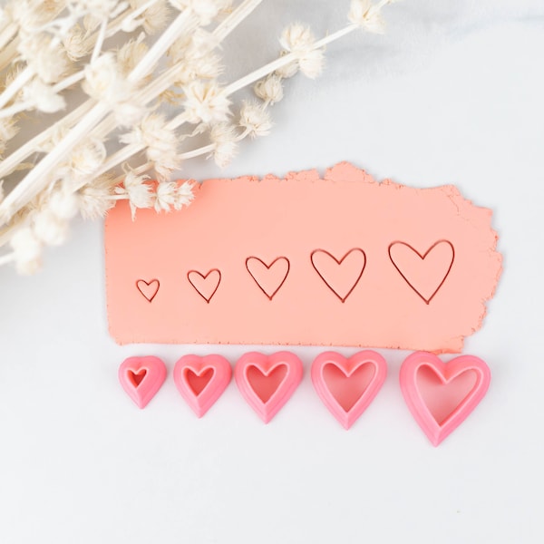 Valentines Polymer Clay Cutter, Irregular Heart Clay Cutters, Valentines, 3D Printed Clay Cutter: Irregular Heart 5 Sizes