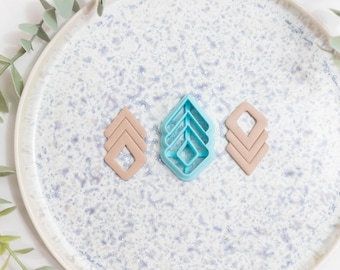 Polymer Clay Cutter, Diamond Dangle Shapes Clay Cutters, 3D Printed Clay Cutter, Embossing Clay Cutter, Clay Cutter: Diamond Dangle