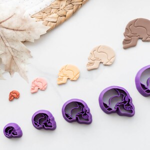 Polymer Clay Cutter, Halloween Clay Cutters - Detailed Skull, 3D Printed Clay Cutter, Detailed Side Skull