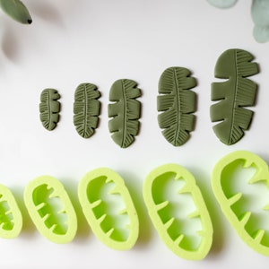 Polymer Clay Cutter, Banana Leaves Shapes Clay Cutters, 3D Printed Clay Cutter, Embossing Clay Cutter, Tropical Leaves Cutters 5 sizes image 5