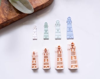 Fyr Polymer Clay Cutter, Sommar Ocean Beach Lerutskärare, 3D-printad lerutskärare, Lerverktyg, Sommarlerutskärare för smyckestillverkning