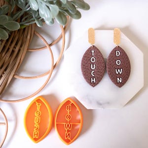 Touch Down Football Polymer Clay Cutters, Sports Team Clay Cutters, 3D Printed Clay Cutters