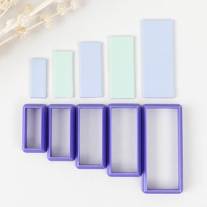 Polymer Clay Cutter, Rectangle Shape Clay Cutters, 3D Printed Clay Cutter, Embossing Clay Cutter, Clay Cutter: Rectangle Cutters 6 sizes