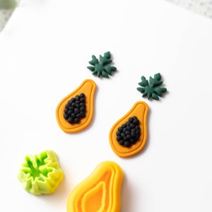 Polymer Clay Cutter, Papaya Clay Cutter, 3D Printed Clay Cutter, Embossing Clay Cutter, Clay Cutter: Papaya Cutter 1 size image 7