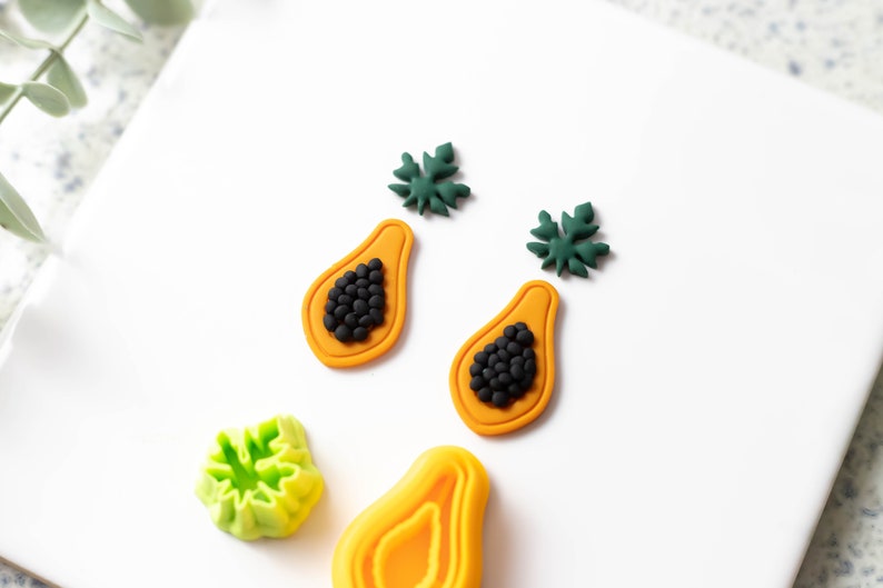 Polymer Clay Cutter, Papaya Clay Cutter, 3D Printed Clay Cutter, Embossing Clay Cutter, Clay Cutter: Papaya Cutter 1 size image 7