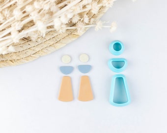 Polymer Clay Cutter, 3 Piece Dangle Shapes Clay Cutters, 3D Printed Clay Cutter, Embossing Clay Cutter: Spring 2023 Plain Dangle