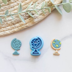 Globe Polymer Clay Cutter, Earth Embossing, School Theme, 3D Printed