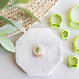 Sneeuwbol polymeerkleisnijder, kerstkleisnijders, winterkleisnijders, ronde sneeuwbolkleisnijder voor het maken van oorbellen, kleigereedschap