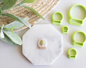 Snow Globe Polymer Clay Cutter, Christmas Clay Cutters, Winter Clay Cutters, Round Snow Globe Clay Cutter for earring making, clay tools