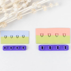 Polymer Clay Cutter, Tulip Flower Micro Mini Clay Cutters, 3D Printed Clay Cutter, Floral Micro Cutter for Clay Earring, Echo Stone Designs