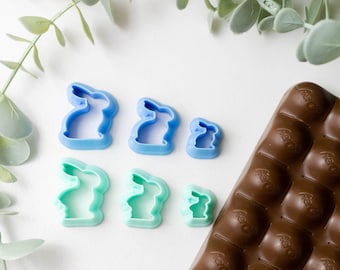 Polymer Clay Cutter, Easter Chocolate Bunny Clay Cutters, 3D Printed Clay Cutter, Embossing Clay Cutter, Easter Bunny 2 Styles