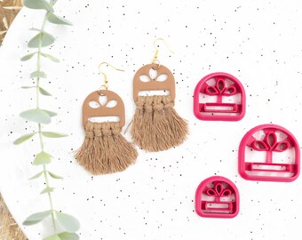 Cortador de arcilla polimérica, Cortador de arcilla Macramé, Cortador de arcilla impreso en 3D, Cortador de arcilla en relieve, Cortador de arcilla: Cortador Macramé, 3 tamaños