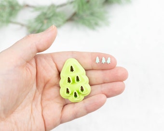 Emporte-pièce en pâte polymère, emporte-pièces de Noël, emporte-pièces hiver, micro-emporte-pièce pour arbre de Noël pour boucles d'oreilles en pâte polymère Echo Stone Designs