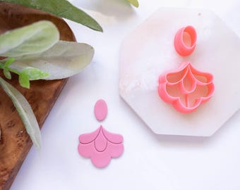 Floral Drop Dangle, 3D Printed Clay Cutter, Embossing Clay Cutter, Clay Tools - Polymer Clay Cutter, Spring Clay Cutter, Flower Cutter