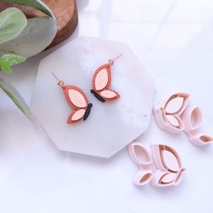 Polymer Clay Cutter, Gespiegelter Frühling Schmetterling Set, 3D Gedruckter Clay Cutter, Embossing Clay Cutter, Tonwerkzeug - Fliegender Schmetterling
