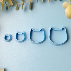 Polymer Clay Cutter, Cat Head Shapes Clay Cutters, 3D Printed Clay Cutter, Embossing Clay Cutter, Clay Cutter: Kitty Cat Cutters 4 sizes