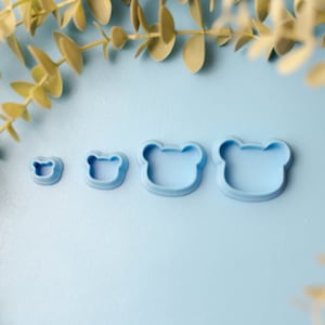 Polymer Clay Cutter, Bärenkopf Clay Cutters, 3D gedruckter Clay Cutter, Präge Clay Cutter: Bärenstanzer 4 Größen
