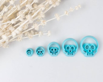 Polymer Clay Cutter, Skull Clay Cutters, 3D Printed Clay Cutter, Embossing Cutter, Clay Cutter, Skull Cutters - 5 Sizes