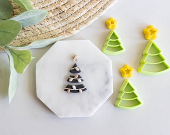 Polymer Clay Cutter, Christmas Clay Cutters,  Winter Clay Cutters, Embossing Clay Cutter,  Segmented Christmas Tree Clay Cutter