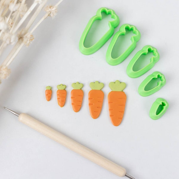 Polymer Clay Cutter, Easter Carrot Clay Cutters, 3D Printed Clay Cutter, Embossing Clay Cutter, Clay Cutter: Carrot Cutters 5 sizes