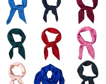 Square Satin silk Scarves Plain Neck Scarf 50s Retro Women Scarf Lightweight Silky Bandana Wrap women's scarves 70 x 70 cm