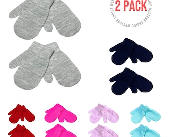 Baby Mittens 2 pairs Girls Boys Winter Warm Kids Magic Mittens Toddler Gloves children’s mitten Gloves